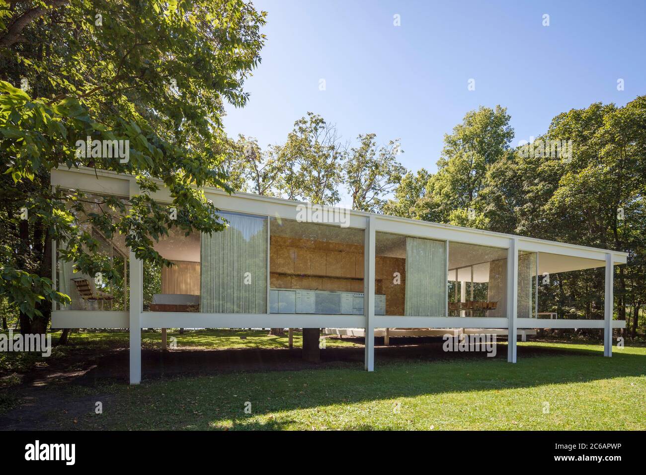 Farnsworth House von Ludwig Mies van der Rohe, Plano, Illinois, USA Stockfoto