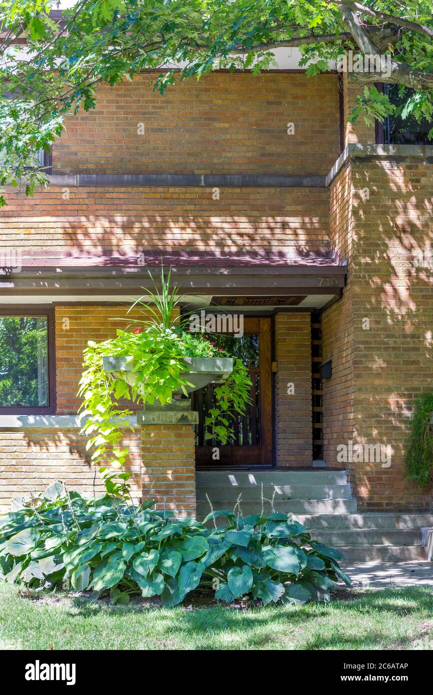 Harry S. Adams Haus von Frank Lloyd Wright, Eiche Park, Chicago, Illinois, USA Stockfoto