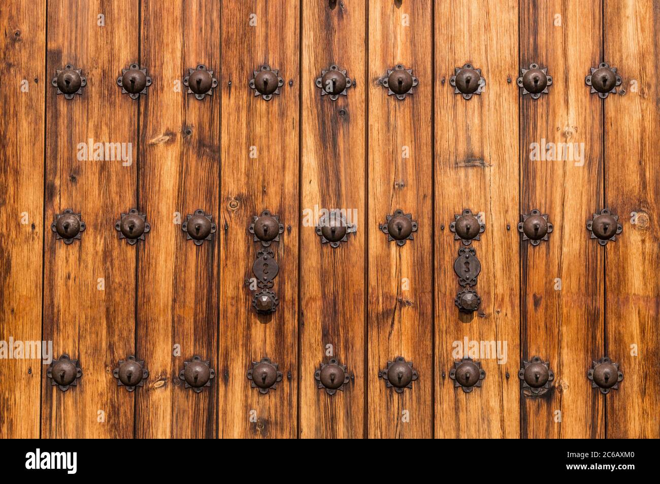 Hintergrund mittelalterliche Holztür Stockfoto