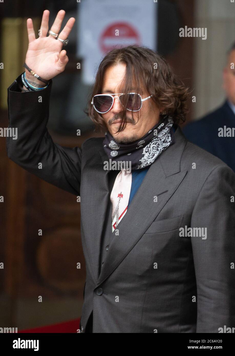 London, Großbritannien. Juli 2020. Johnny Depp kommt im Verleumdungsverfahren gegen News Group Newspapers vor das hohe Gericht. Quelle: Tommy London/Alamy Live News Stockfoto