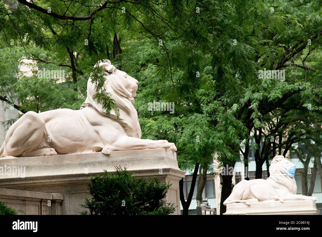 New York City, NY, USA. Juli 2020. New York Public Library für Covid-19 ist die New York City, NY, am 7. Juli 2020 verlassen. Kredit: RCF/Everett Collection/Alamy Live Nachrichten Stockfoto