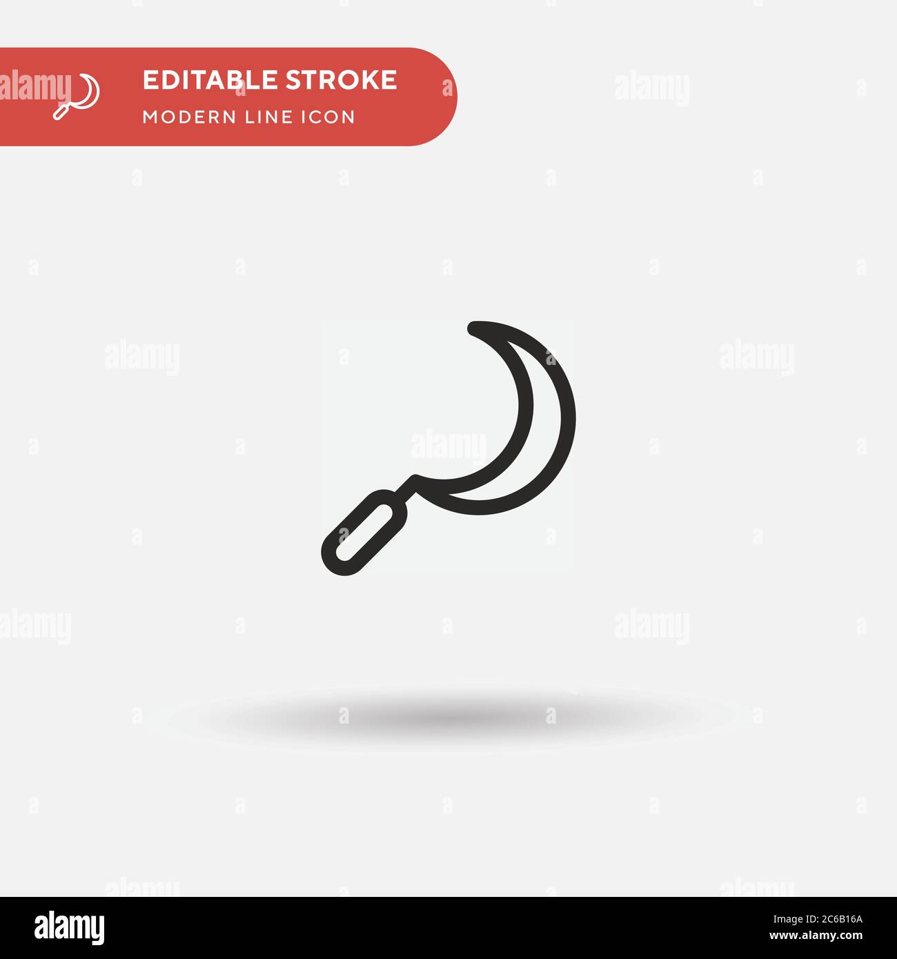 Einfaches Vektorsymbol Sichel. Illustration Symbol Design Vorlage für Web mobile UI Element. Perfekte Farbe modernes Piktogramm auf bearbeitbaren Strich. Sichel-ic Stock Vektor