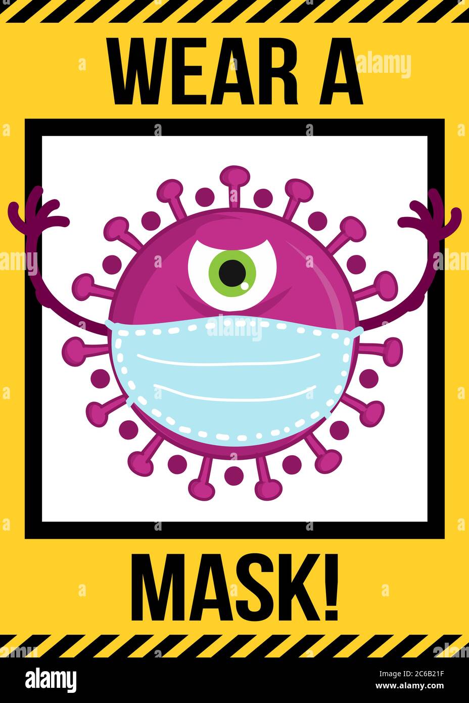 Tragen Sie eine Maske - STOP Coronavirus (2019-ncov) Lustige Awareness  Lettering Poster Covid-19. Ausbruch des Coronavirus. Neuartiges Coronavirus.  Get Well Konzept Stock-Vektorgrafik - Alamy