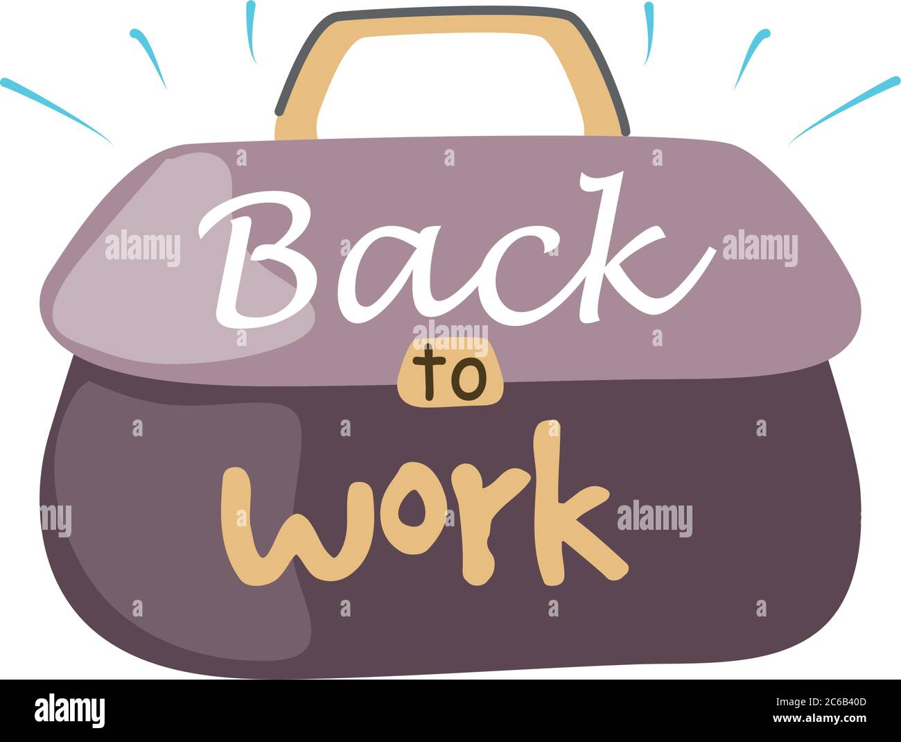 Zurück zur Arbeit, Schriftzug über zurück zur Arbeit Vektor Illustration Design Stock Vektor