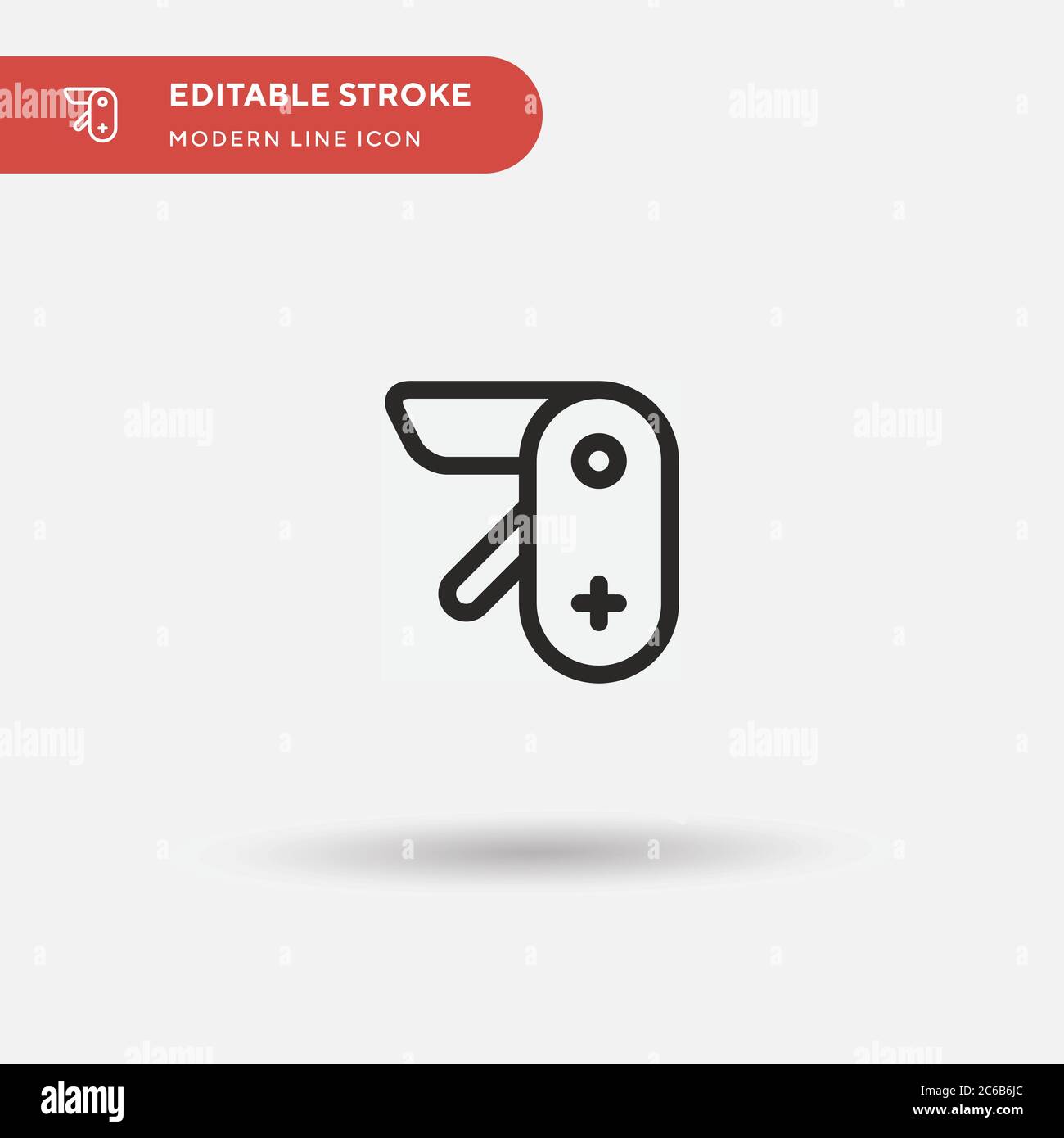 Einfaches Vektor-Symbol für Taschenmesser. Illustration Symbol Design Vorlage für Web mobile UI Element. Perfekte Farbe modernes Piktogramm auf bearbeitbaren Strich. Taschenmesser Symbole für Ihr Business-Projekt Stock Vektor