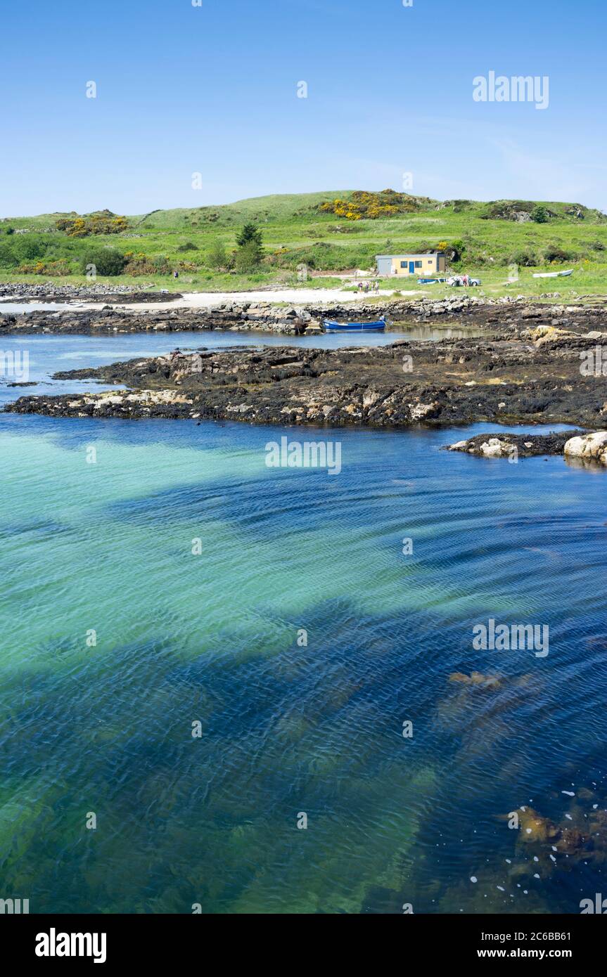 Sommer Besucher der Isle of Gigha, Schottland, Großbritannien Stockfoto