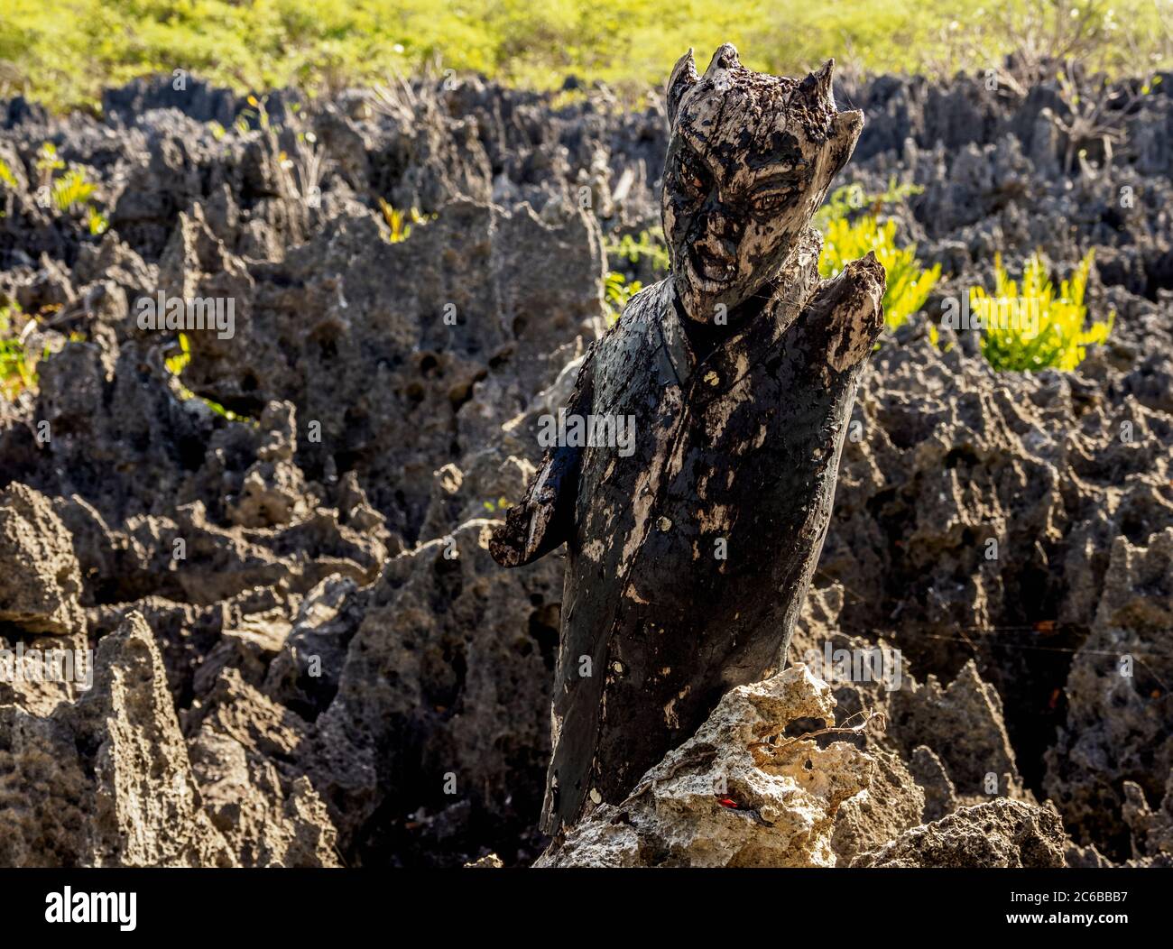 Teufelsfigur in der Hölle, West Bay, Grand Cayman, Cayman-Inseln, Karibik, Mittelamerika Stockfoto