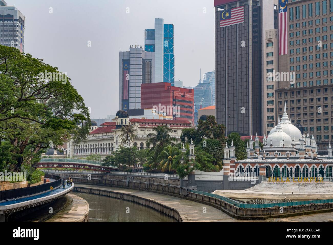 Masjid Jamek Moschee am Zusammenfluss von Klang und Gombak Fluss in der Hauptstadt Kuala Lumpur, Malaysia, Südostasien, Asien Stockfoto