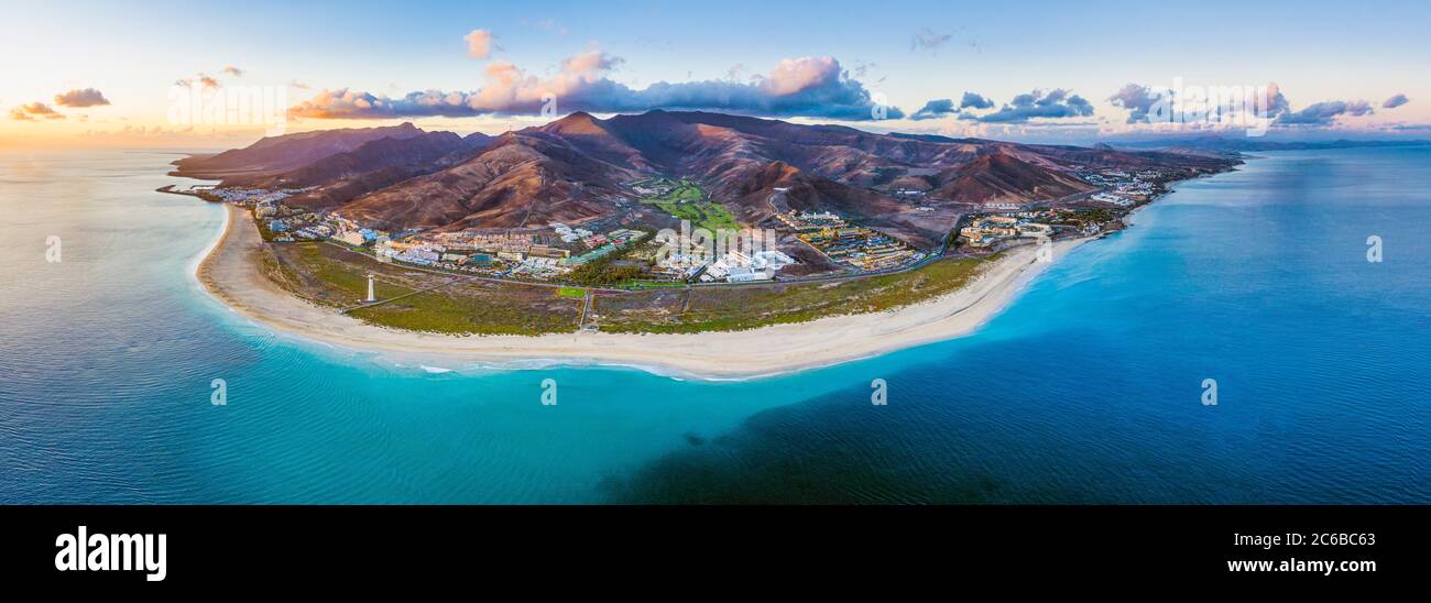 Jandia Peninsula, Morro Jable und Playa del Matorral, Fuerteventura, Kanarische Inseln, Spanien, Atlantik, Europa Stockfoto