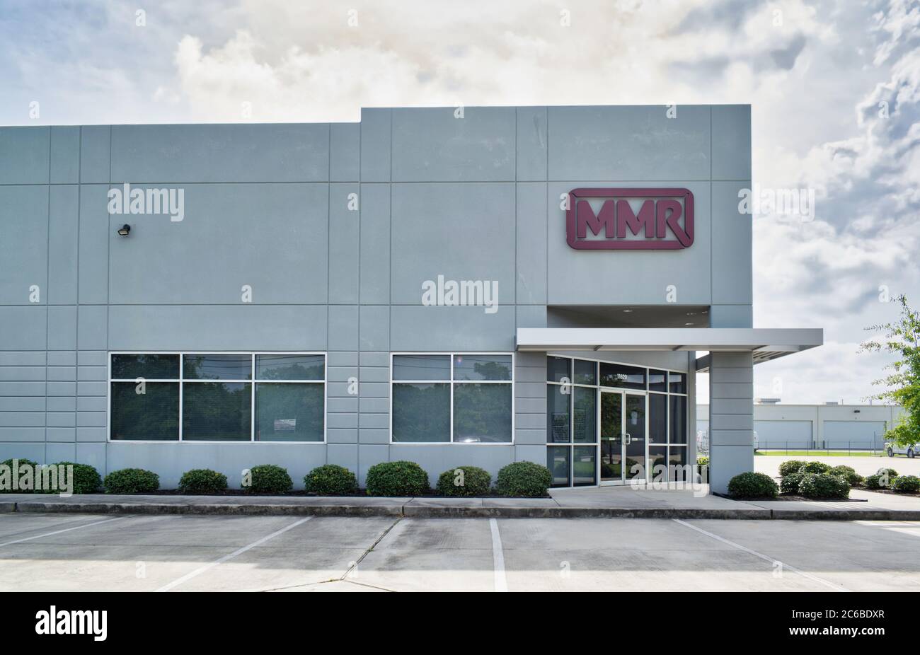 Houston, Texas/USA 07/05/2020: MMR-Gebäude in Houston, TX. Globale kundenspezifische Maschinen Herstellung Business Engineering Maschinen aus Proben oder Drucke. Stockfoto