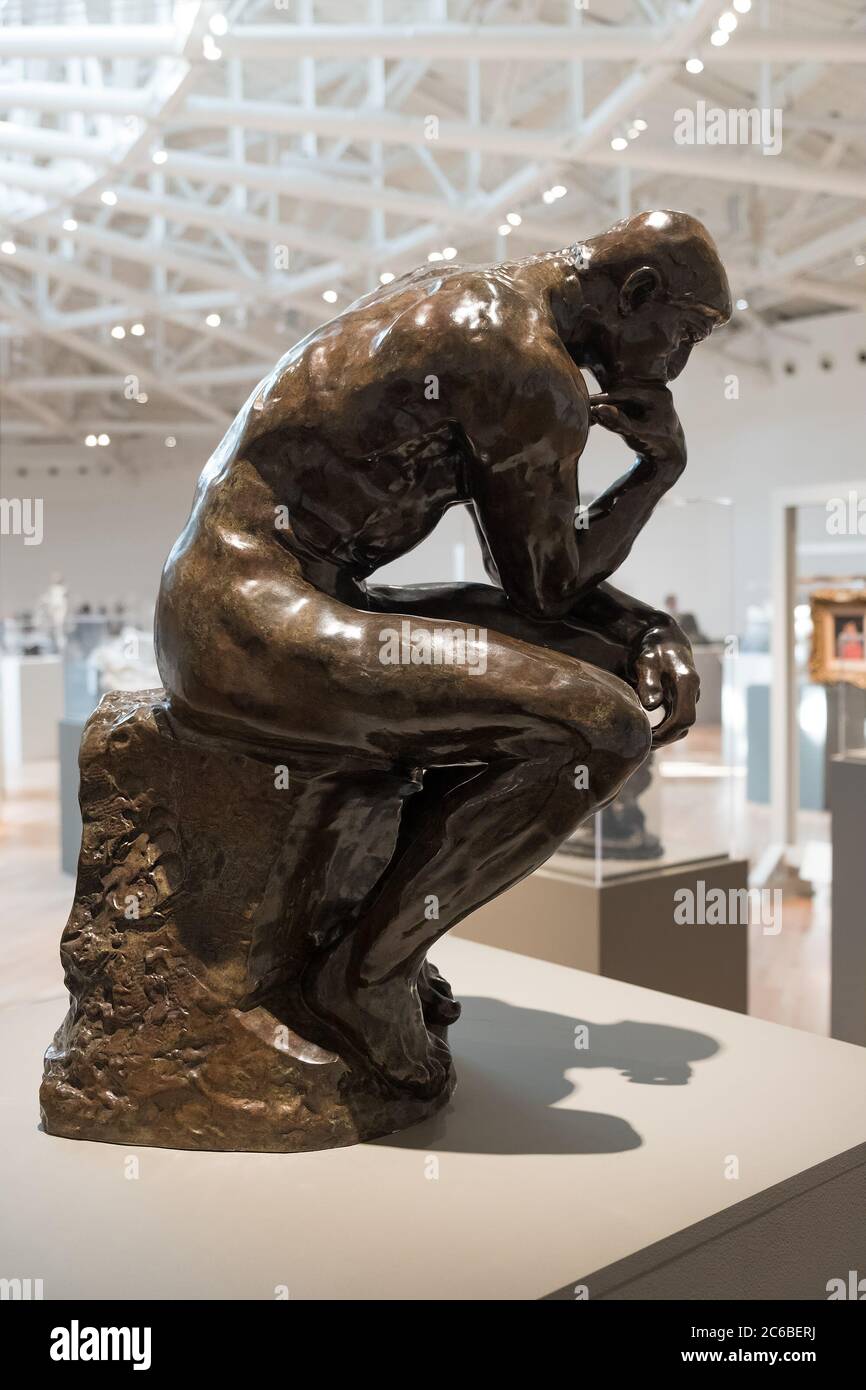 Der Denker von Auguste Rodin im Soumaya Museum von Kunst in Mexiko-Stadt Stockfoto