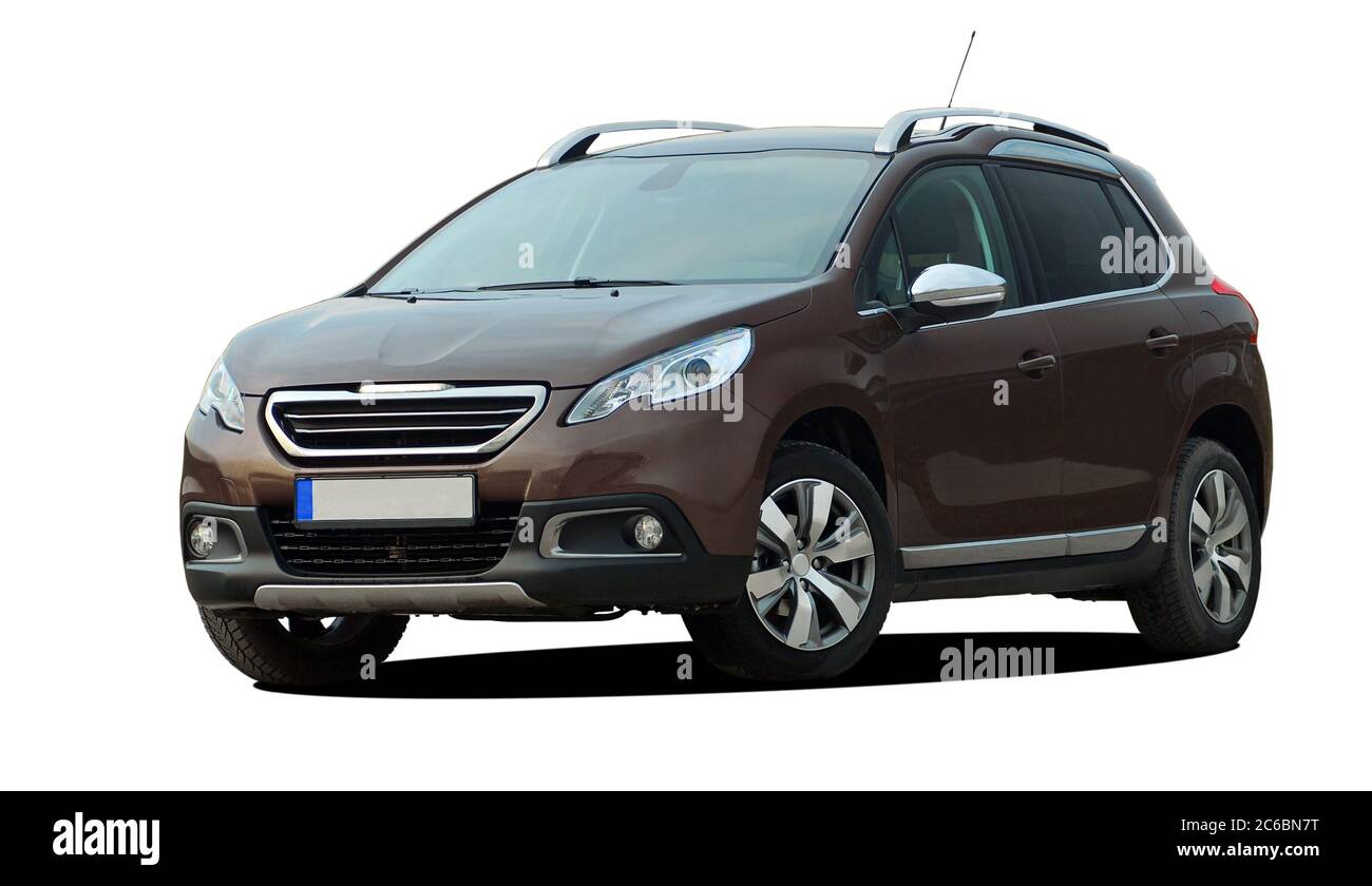 SUV, weißer SUV auf weißem Hintergrund Stockfoto