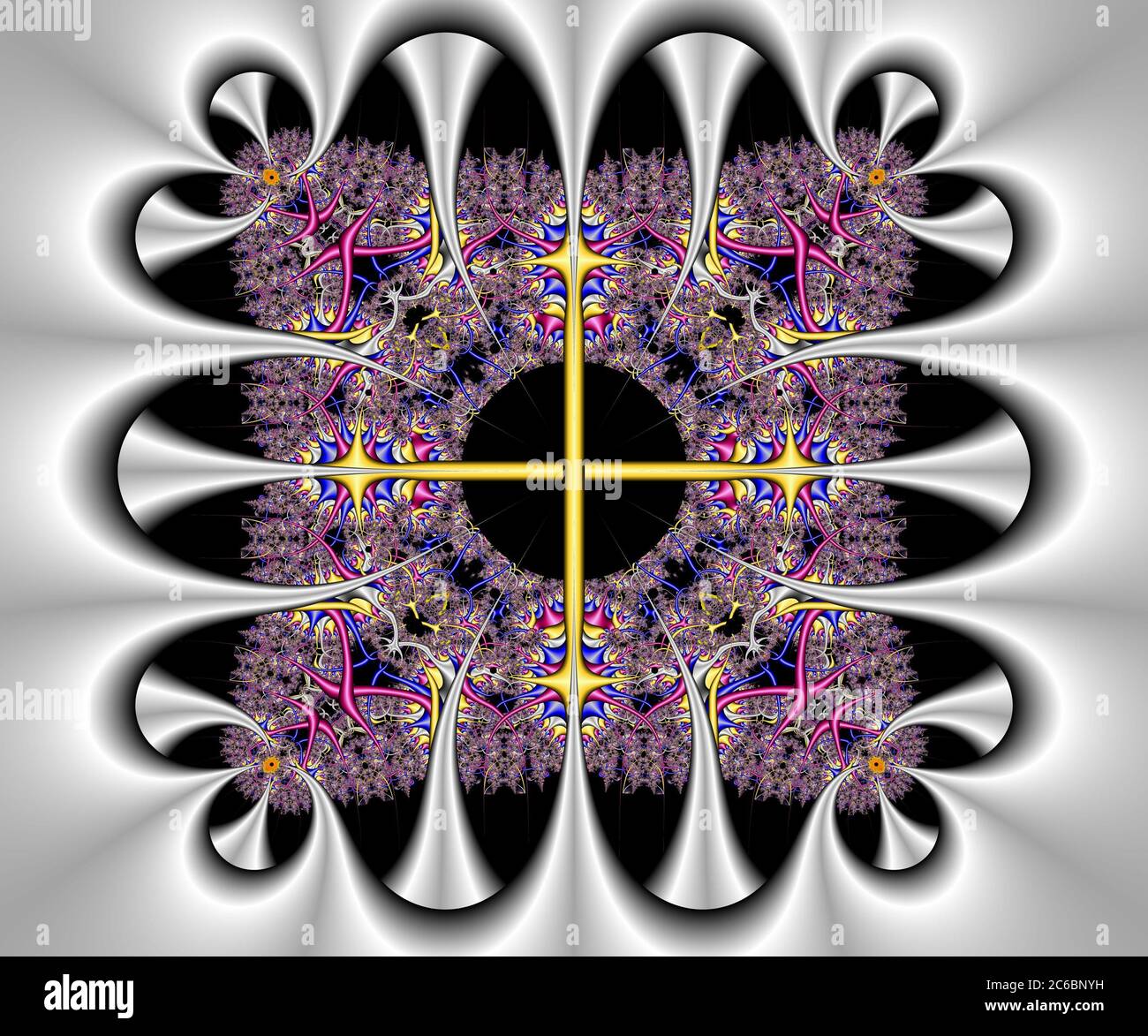 Computer generiert abstrakte bunte fraktale Kunstwerk für kreatives Design, Kunst, Dekoration und Unterhaltung Stockfoto