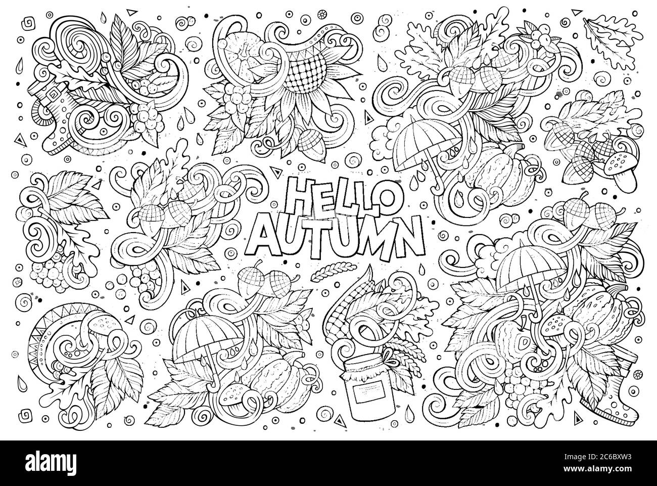 Set von Herbst Themen, Objekte und Symbole Stock Vektor