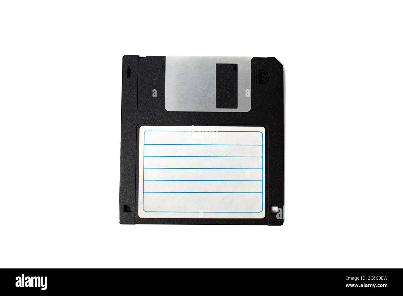 Nahaufnahme einer 3.5-Zoll-Diskette. Alte Computerartikel. Retro. Stockfoto