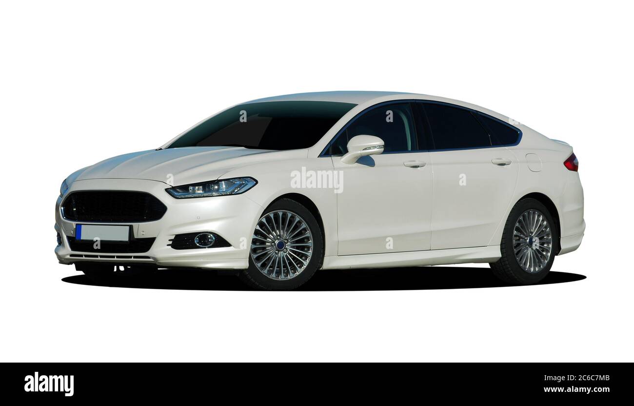 Großes Auto auf weißem Hintergrund Stockfoto