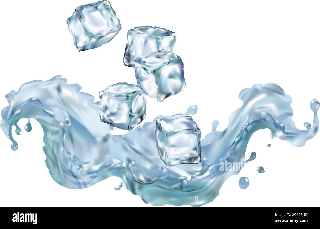 Glass Water Ice Cubes Vector Stock Vektorgrafiken Kaufen Alamy