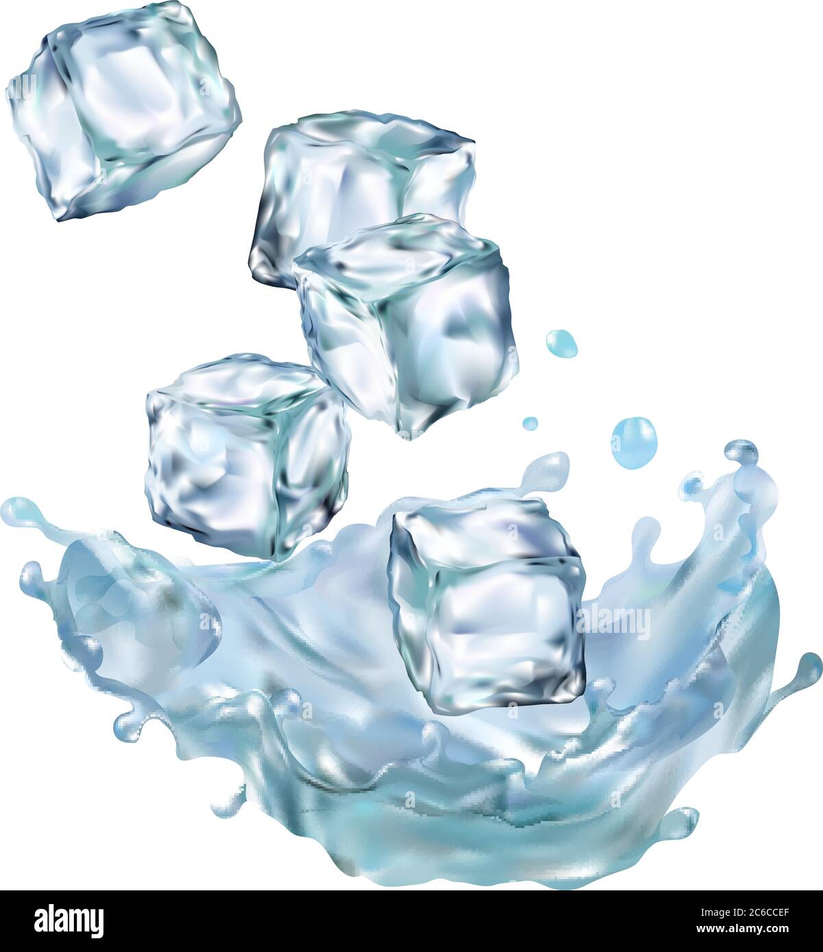 Glass Water Ice Cubes Vector Stock Vektorgrafiken Kaufen Alamy