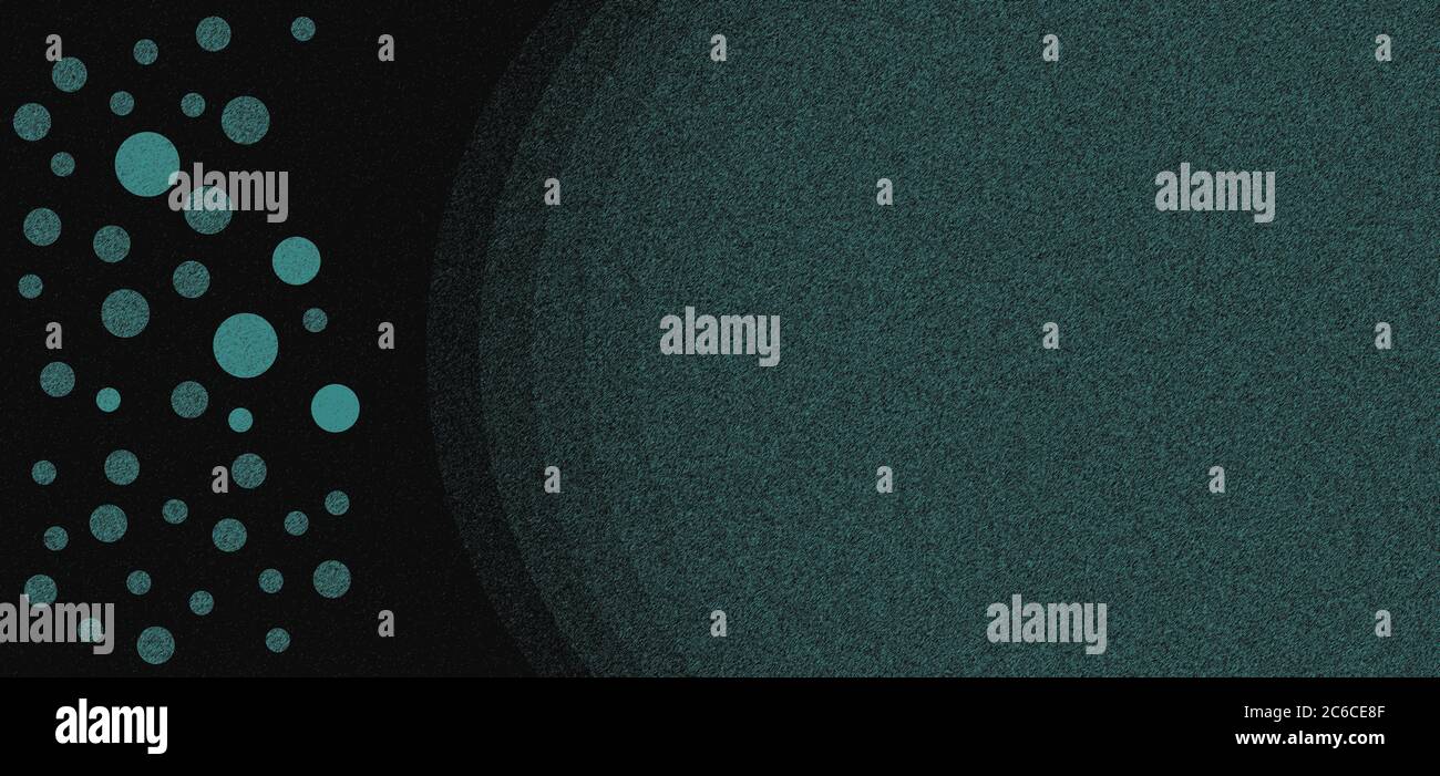 Abstrakte Raum Konzept Hintergrund Grafik in blaugrün und schwarz mit leerem Bereich mit Platz für Ihren Text Stockfoto