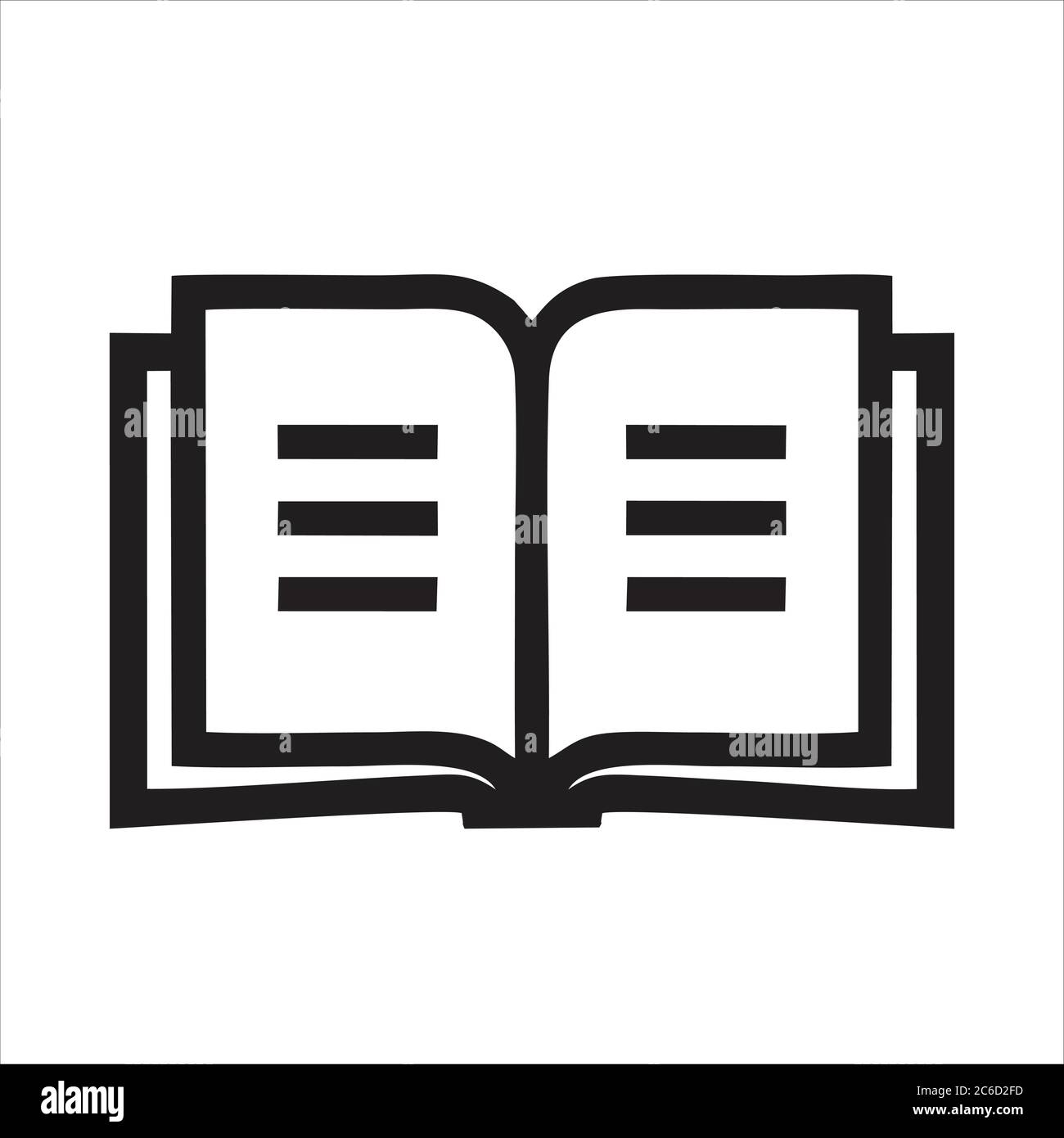 Buchsymbol auf weißem Hintergrund isoliert. Buch-Ikone im trendigen Design-Stil. Buch Vektor-Symbol modernes und einfaches flaches Symbol für Web site, mobil, Logo, a Stock Vektor