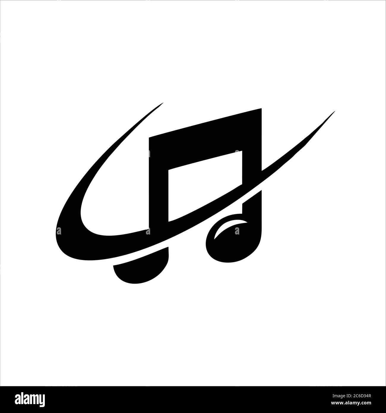 Musiksymbol. Symbol für Musiknoten auf weißem Hintergrund aus Musiksammlung isoliert. Noten Symbol trendige und moderne Noten Symbol für Logo. Stock Vektor