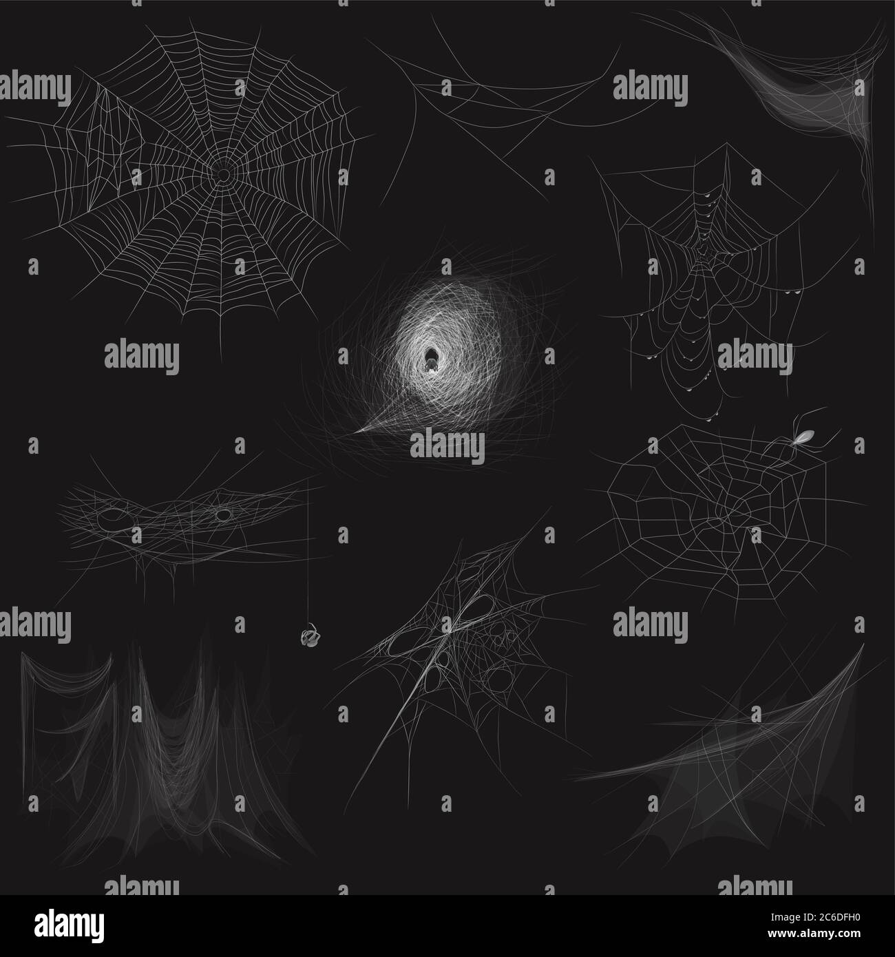 Hochwertige Satz von Spinnennetz Konzept. Vektorgrafik Stock Vektor