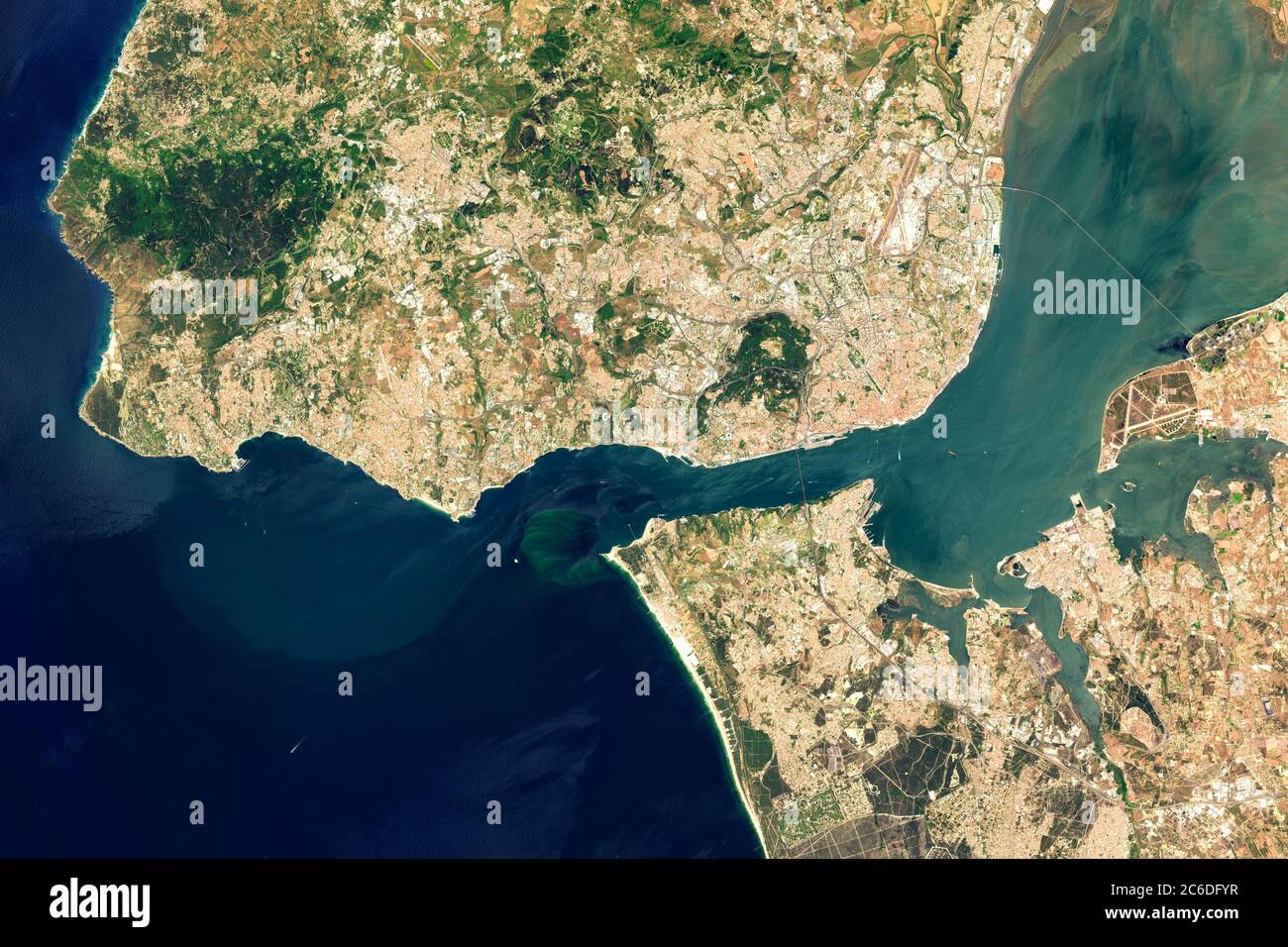 Satellitenbild von Lissabon, Portugal Stockfoto