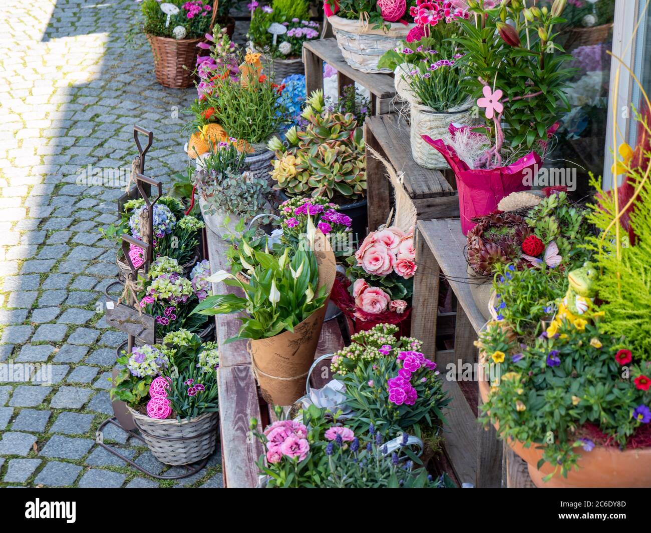 Blumengeschäft Blumenladen in der Stadt Stockfoto