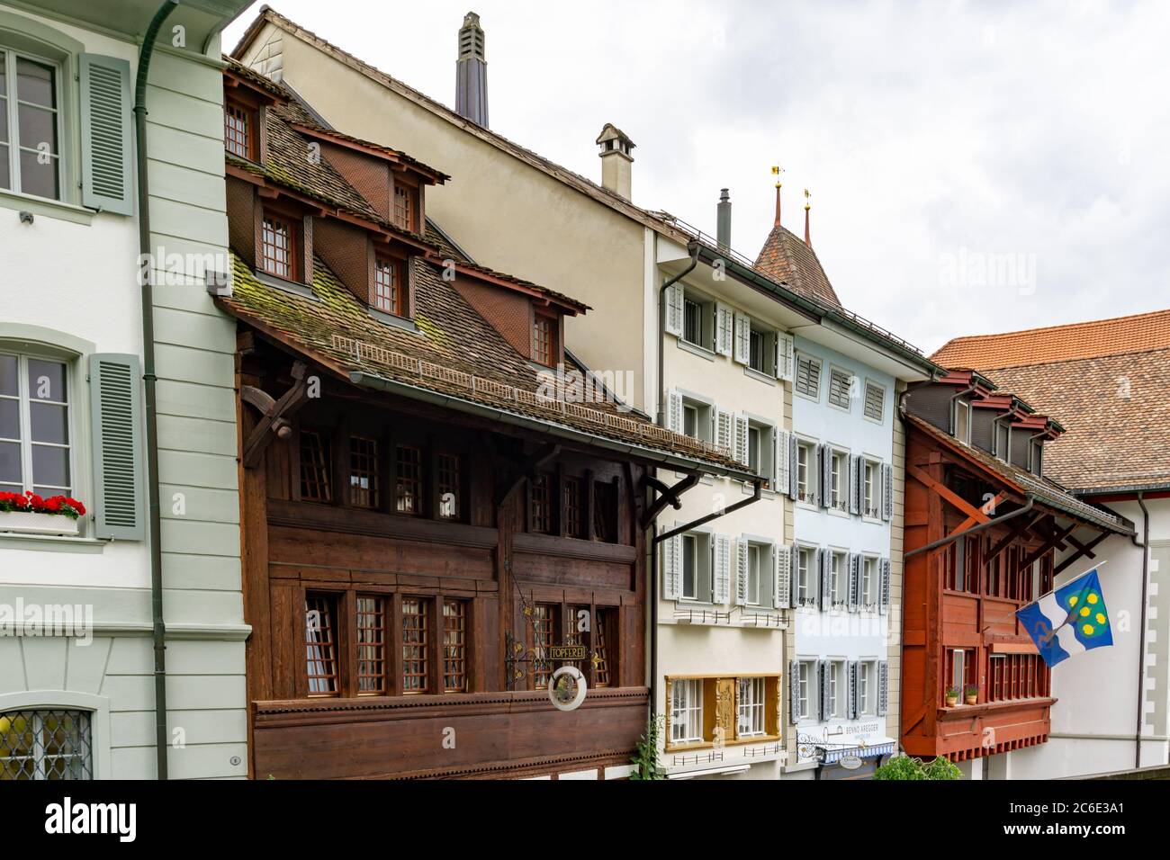 Willisau, LU / Schweiz - 3. Juli 2020: Historische Altstadt von Willisau im Kanton Luzern Stockfoto