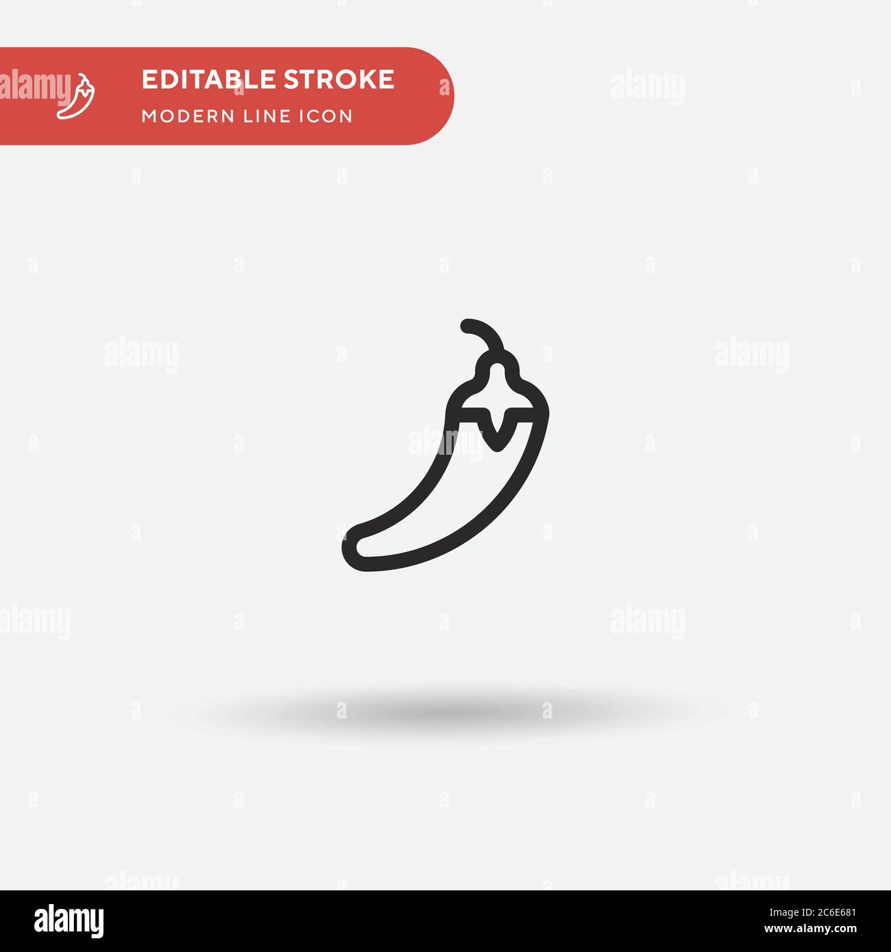 Einfaches Vektorsymbol Chili. Illustration Symbol Design Vorlage für