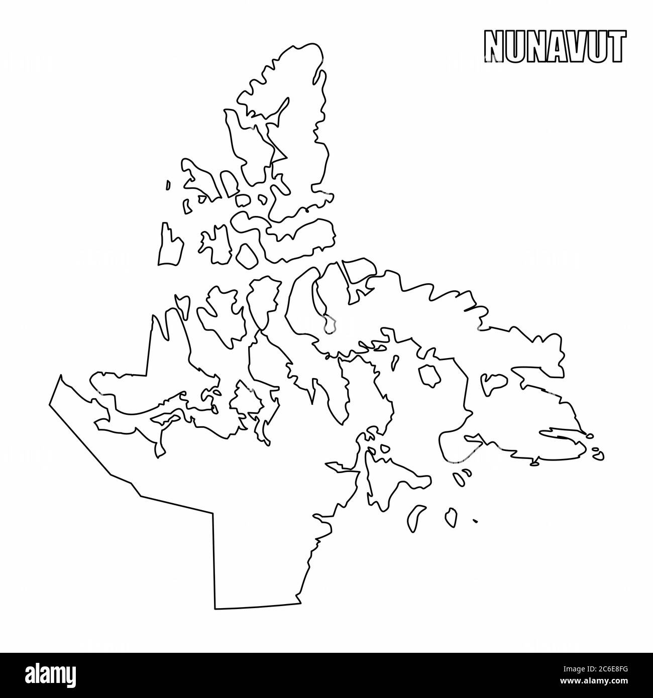 Nunavut Territory Outline Karte Stock Vektor