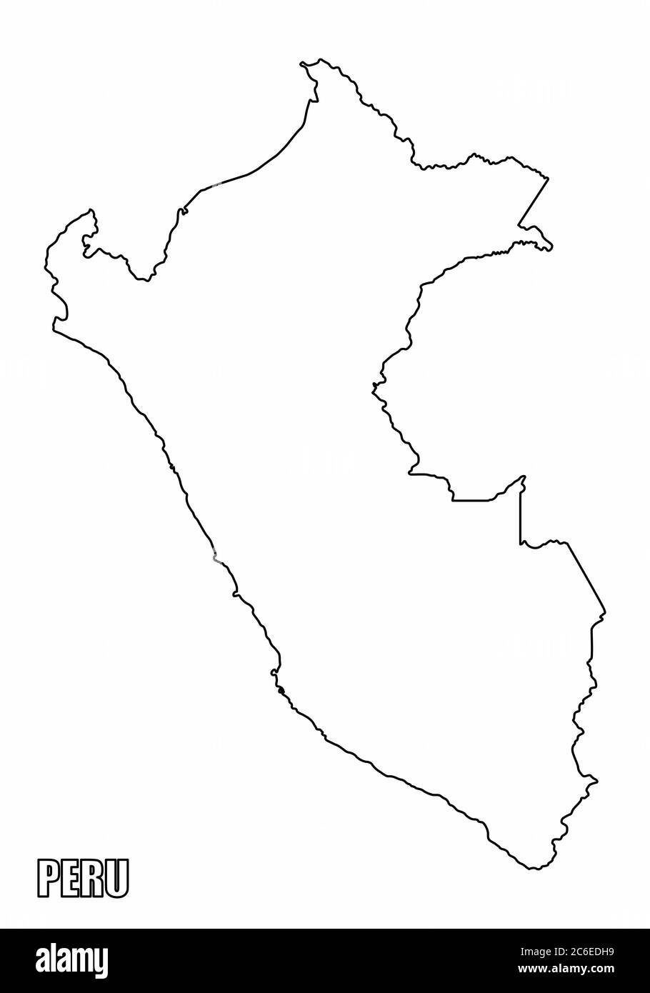 Übersichtskarte Peru Stock Vektor