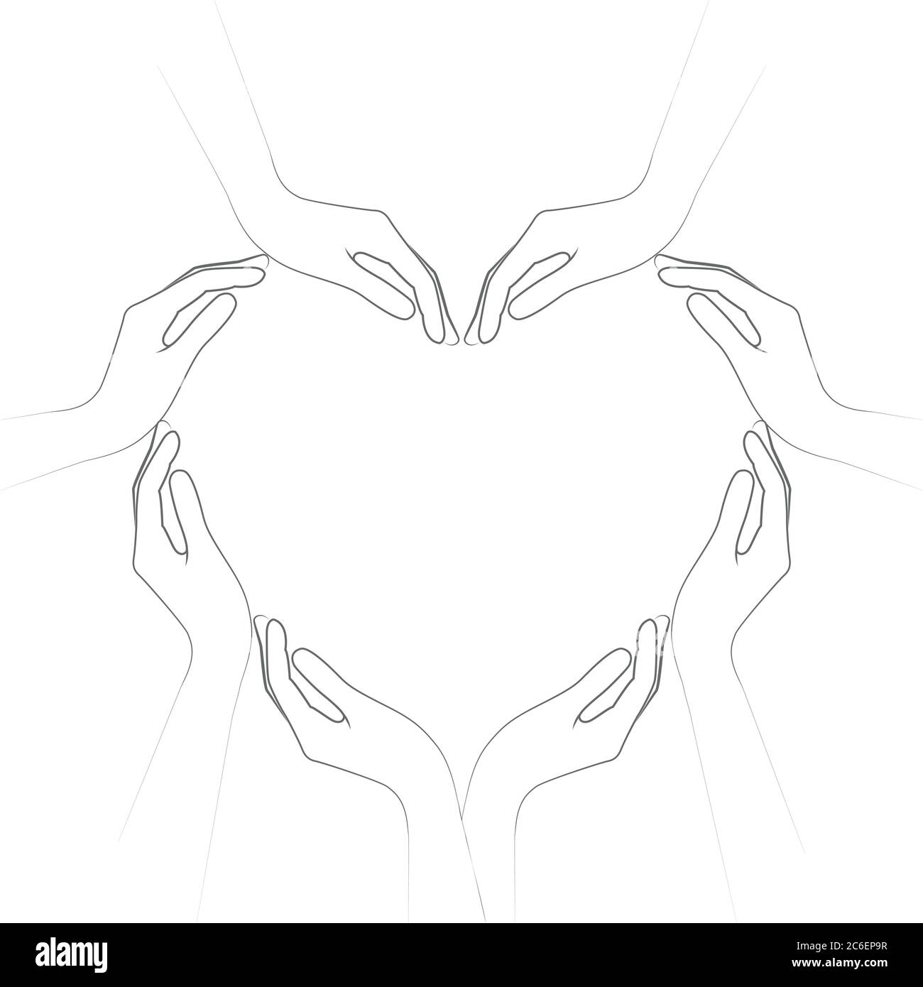 Menschliche Hände bilden ein Herz isoliert auf weißem Hintergrund Vektor-Illustration EPS10 Stock Vektor