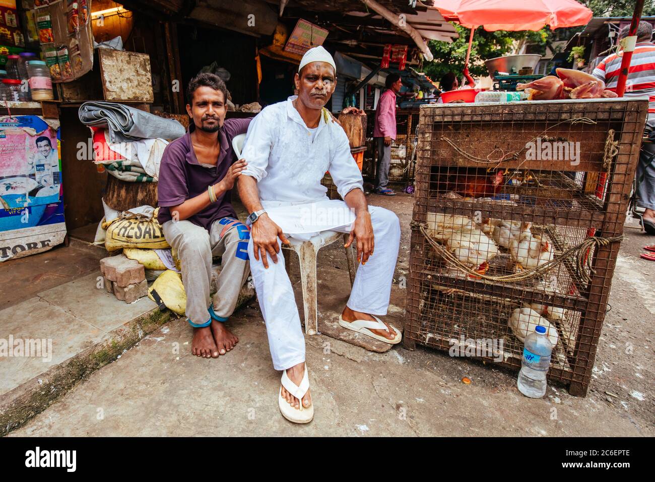 Colaba Causeway Market Stall Mumbai Indien Stockfoto