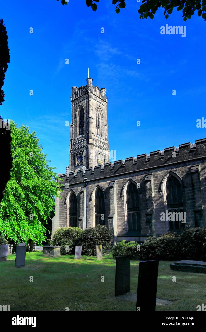 St. Peters Kirche, Belper Stadt, Amber Valley, Derbyshire Dales, England, Großbritannien Stockfoto