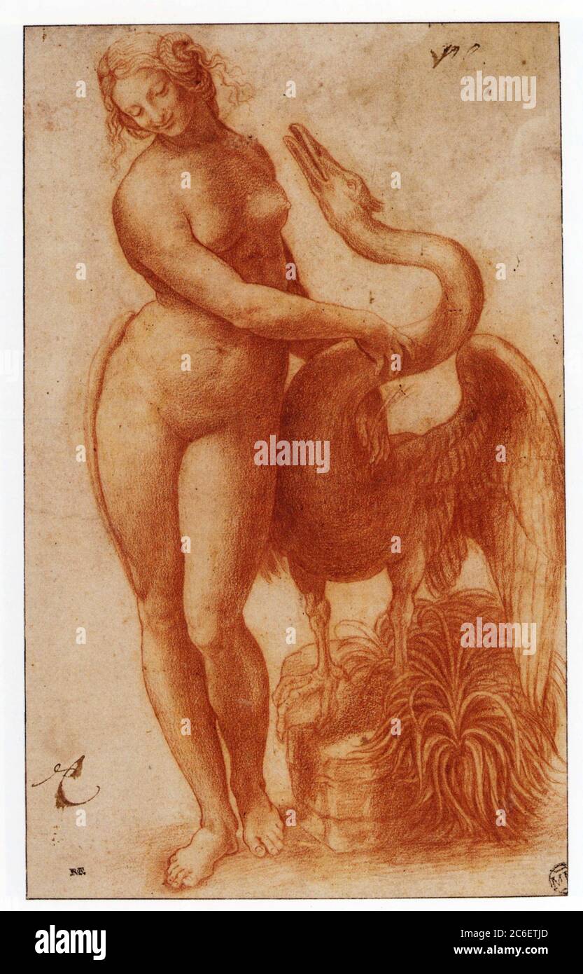 KOPIE NACH LEONARDO DA VINCI. LEDA UND DER SCHWAN Stockfoto