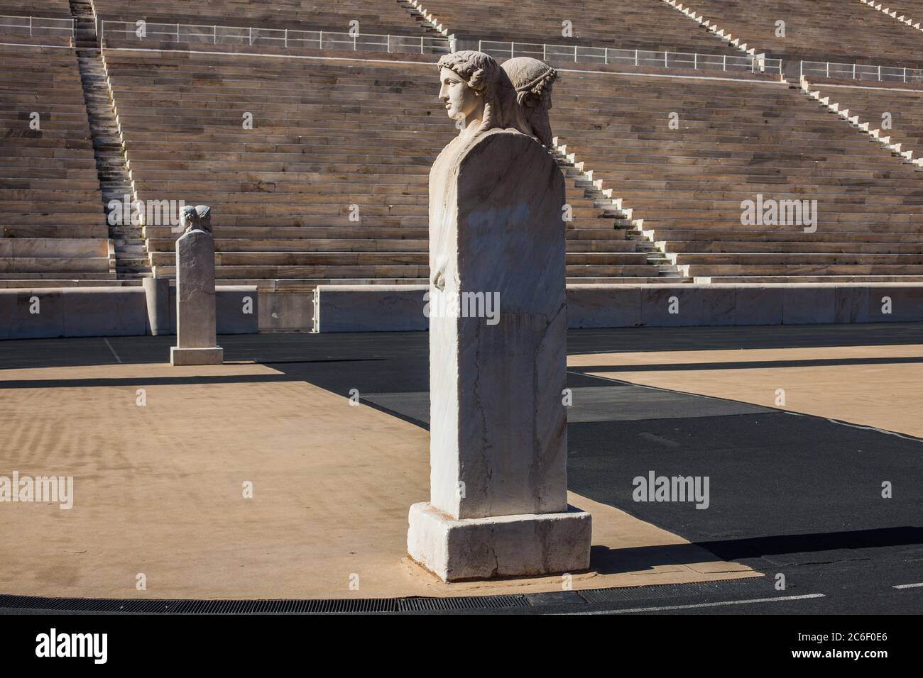 Olympisches Panathenaisches Stadion oder kallimarmarmaro in Athen - Detail Stockfoto