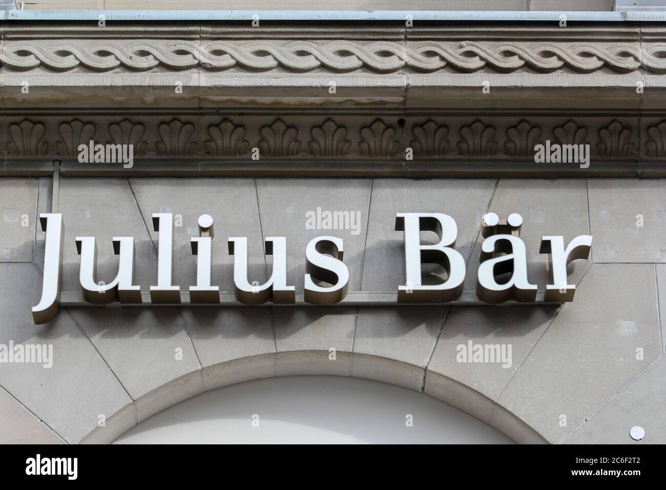 Zürich, Schweiz - 26. Oktober 2013: Bank Julius Bär am Finanzplatz Schweiz. Die Julius Bär Gruppe ist eine Schweizer Private Banking Gruppe, die sich aus Stockfoto