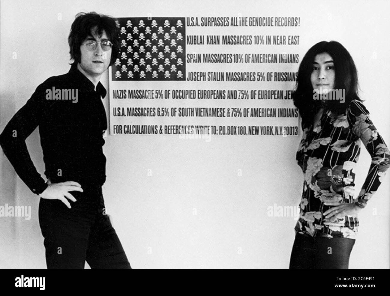 John Lennon und Yoko Ono Stockfoto