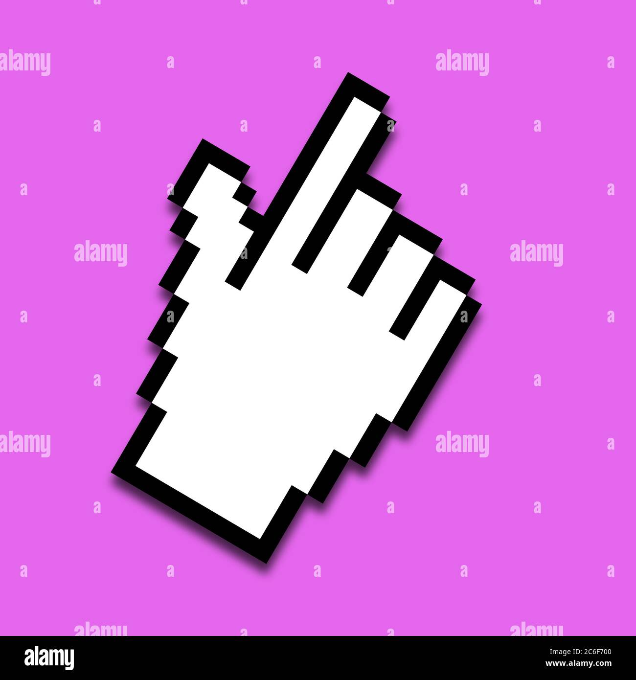 Mauszeiger, Hand mit Zeigefinger als Illustration Stockfoto