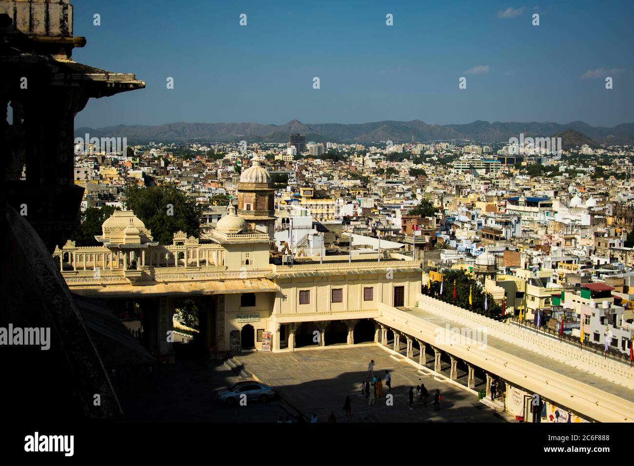 Die schöne Architektur von udaipur Stadtpalast Stockfoto