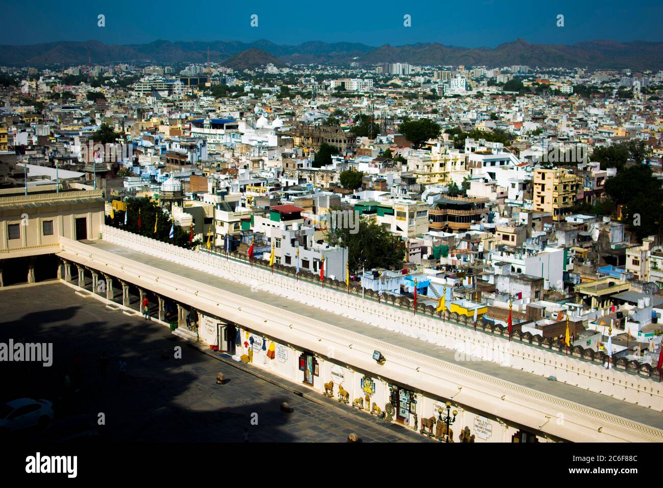 udaipur Stadtbild Szene aus dem Stadtpalast Stockfoto