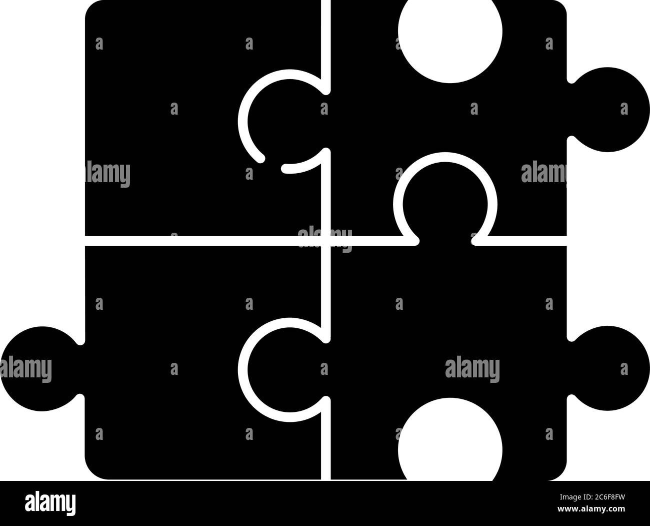 Puzzle schwarzes Glyphen-Symbol. Puzzle, um das Problem zu lösen. Metapher für Teamarbeit. Lösung für Spiele. Kinderspielzeug. Anhängenden Teilen. Teile abgleichen. Silhouette sym Stock Vektor