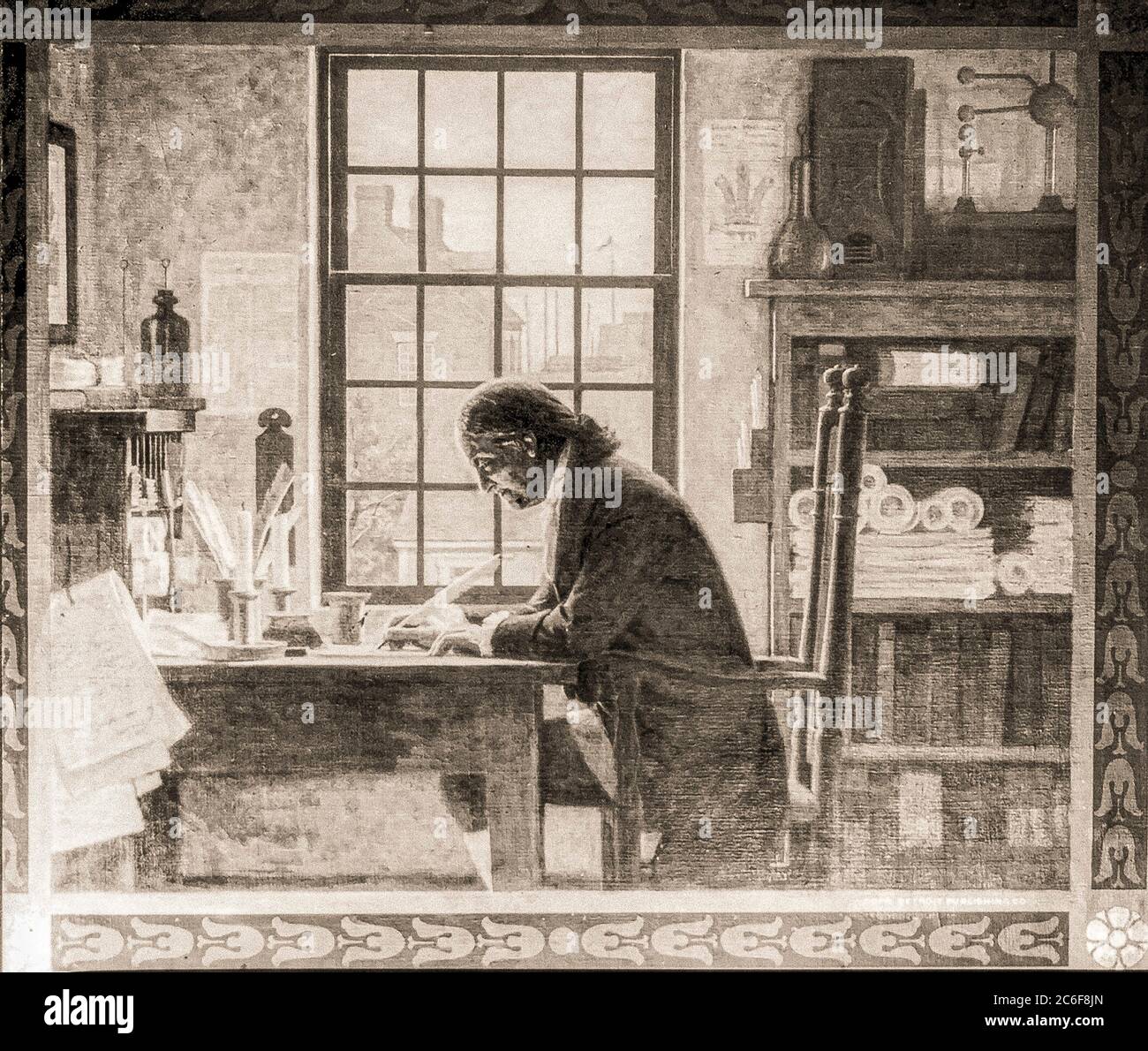 Benjamin Franklin, 1706-1790 in einer Druckversion 1914 Stockfoto
