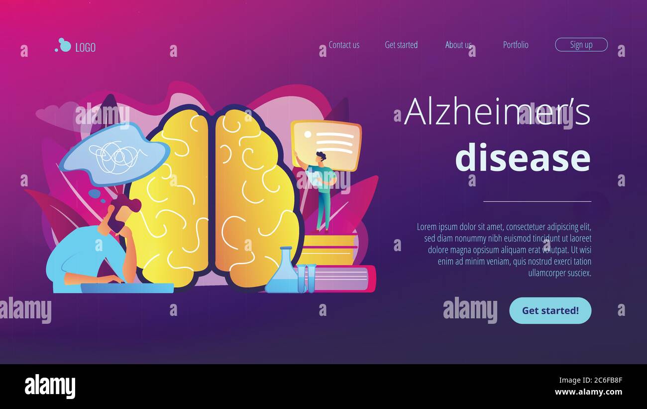 Alzheimer-Krankheit Konzept Landing Page. Stock Vektor