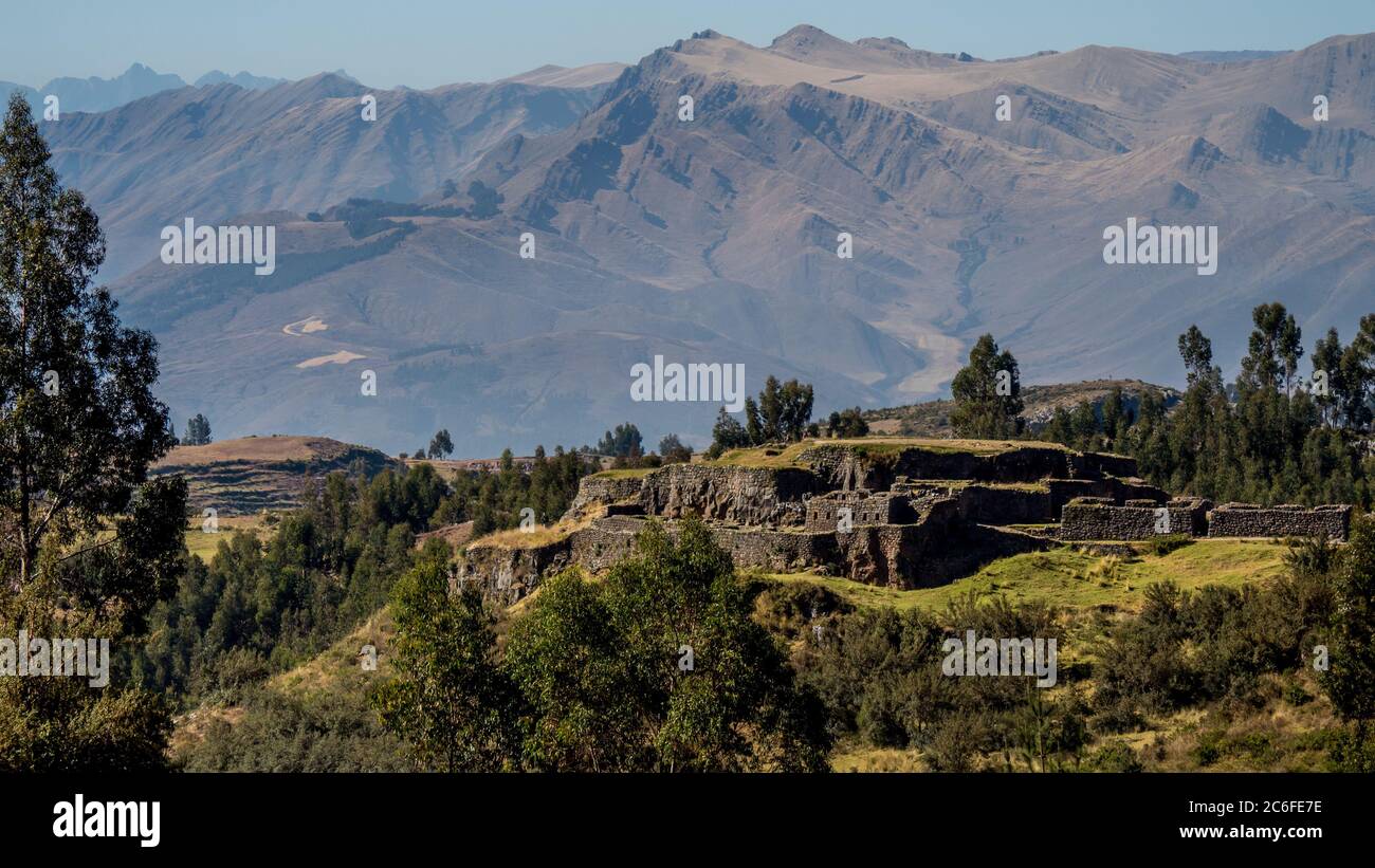 Alte Ruinen in der Nähe von cusco peru Stockfoto