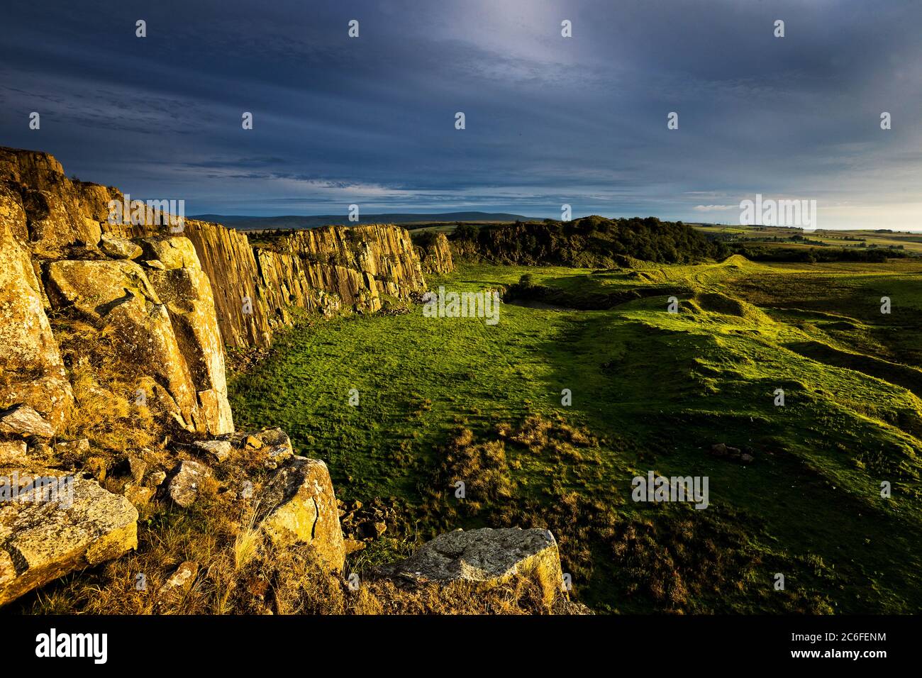 Walltown Crags on Hadrian's Wall Stockfoto