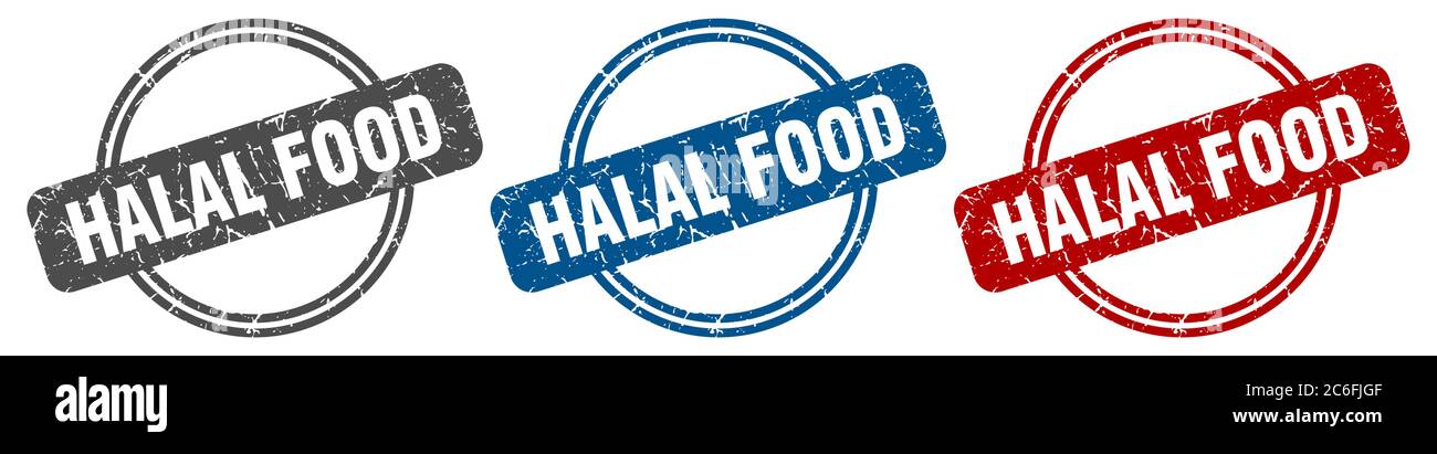 halal Lebensmittelmarke. halal Lebensmittelmarke. halal Lebensmittelmarke Set Stock Vektor
