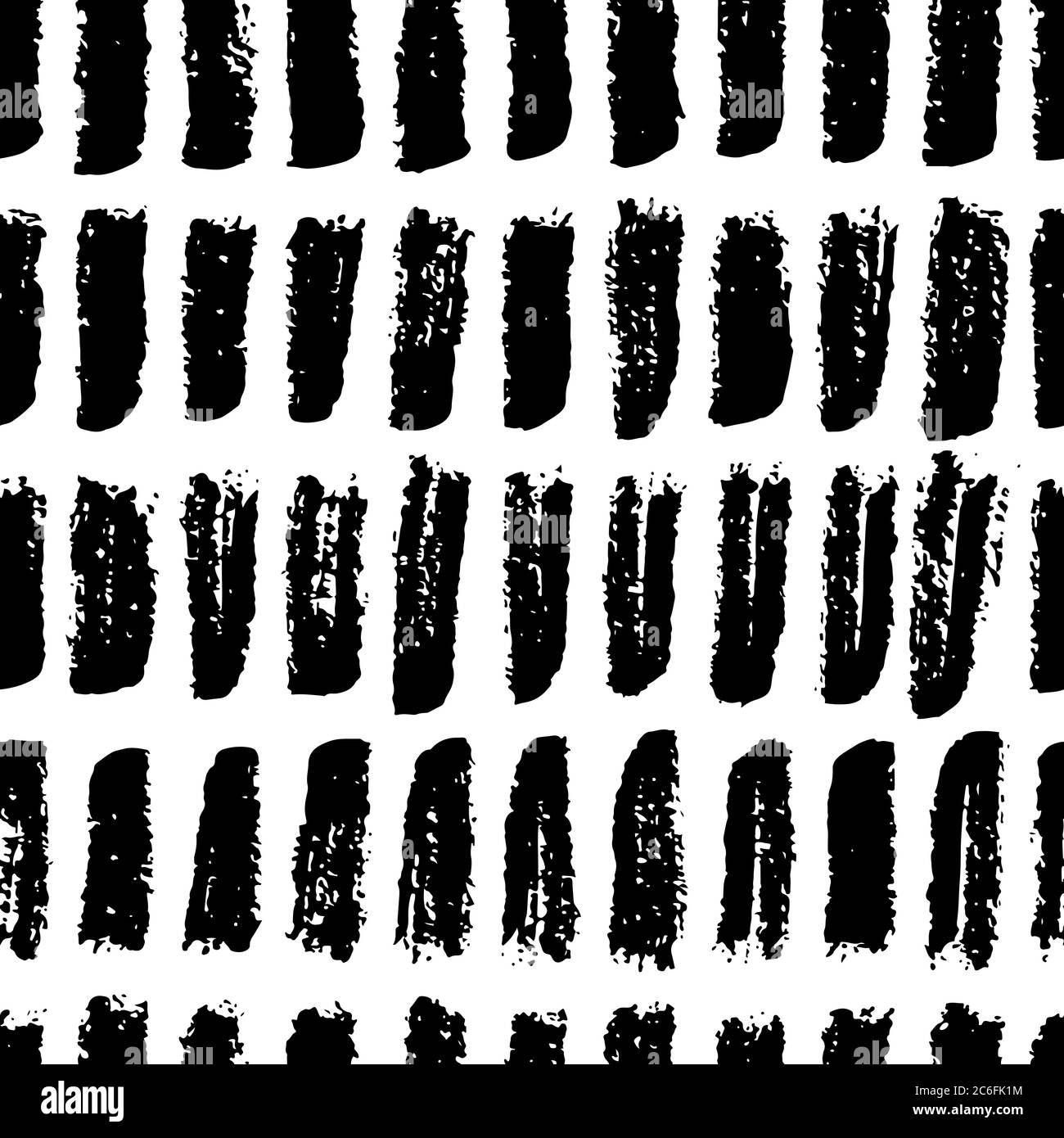 Abstrakte Aquarell Kunst Pinsel Striche, Flecken, Flecken. Vektor schwarz weiß nahtlose Muster. Handgezeichnetes Stoffdesign, Geschenkpapier, trendige Mode te Stock Vektor