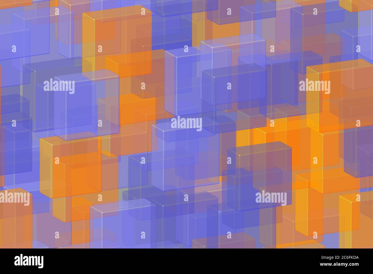 Transparente Golden Blue Fliesen Nahtloses Muster, 3D Illustration Stock Vektor